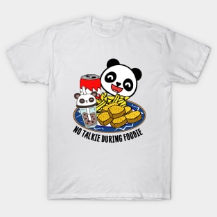 Funny Hungry Panda Bear Cute Foodie T-Shirt